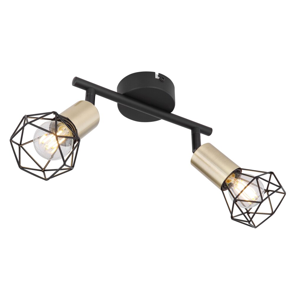 Plafonnier Globo XARA Vieux laiton, Noir, 2 lumières main product photo