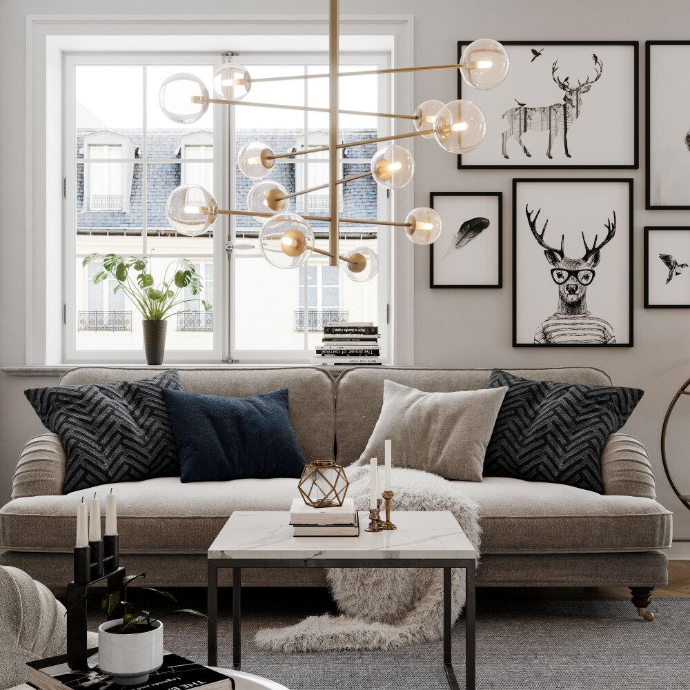 Suspension By Rydens Avenue Or, 12 lumières main product photo