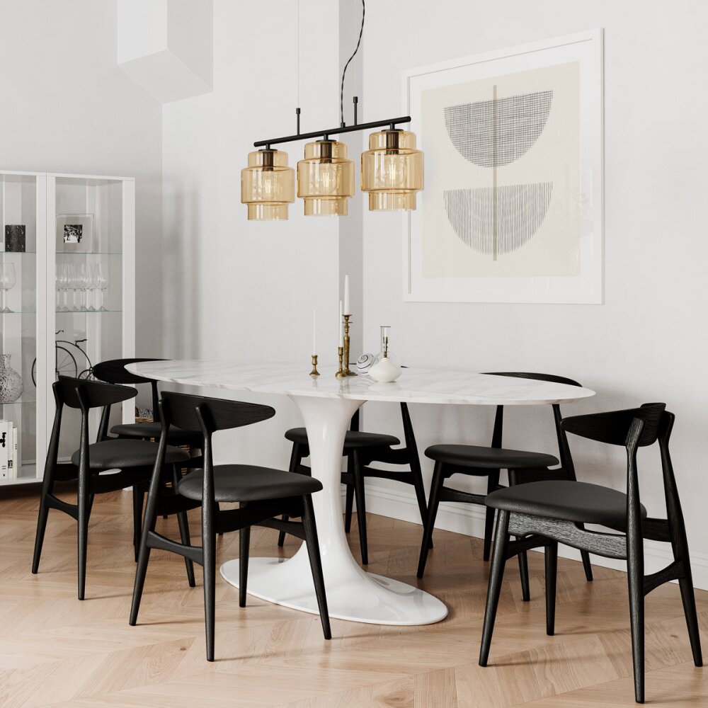 Suspension By Rydens Ebbot Noir, 3 lumières main product photo