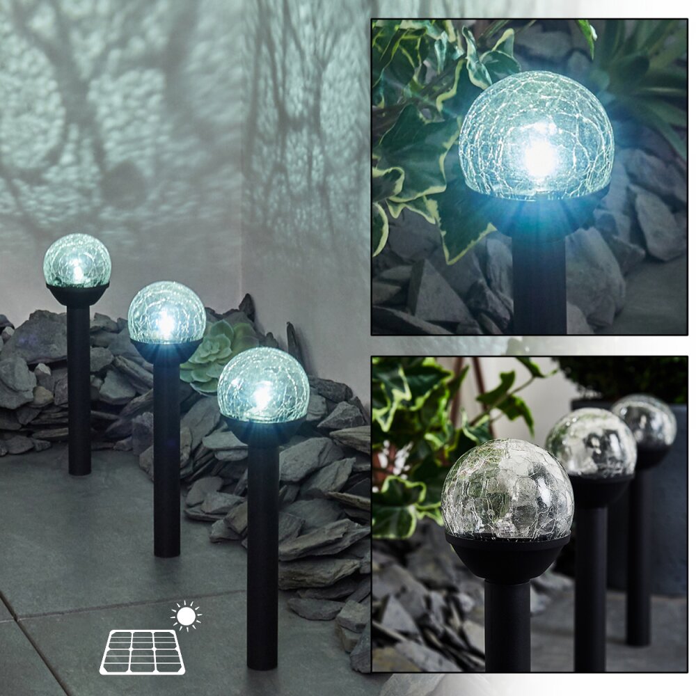 Lot de 3 lampes solaires Colognole LED Noir, 1 lumière main product photo