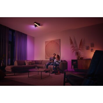 Plafonnier Philips HUE Centris LED Noir, 3 lumières, Changeur de couleurs