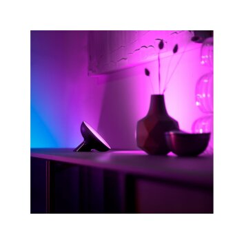 Lampe de table Philips HUE Bloom LED Noir, 1 lumière, Changeur de couleurs