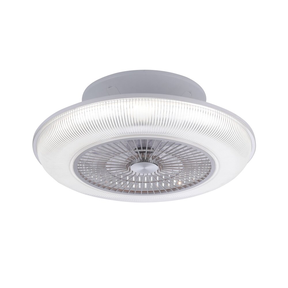 Ventilateur de plafond Leuchten Direkt DION LED Argenté, 1 lumière, Télécommandes, Changeur de couleurs main product photo