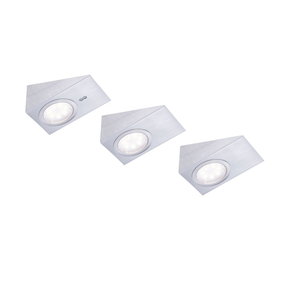lampes pour bandeaux Leuchten Direkt THEO LED Acier inoxydable, 3 lumières main product photo