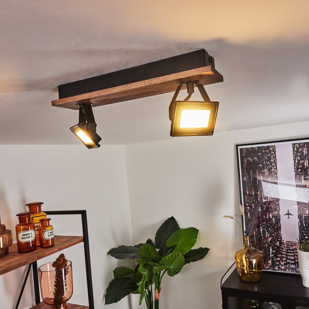Plafonnier Giresta LED Brun, Noir, 2 lumières main product photo