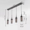 Suspension Crucible Gris, Noir, 4 lumières Suspension Crucible Gris, Noir, 4 lumières