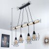 Suspension Betsele Bois clair, Noir, 4 lumières