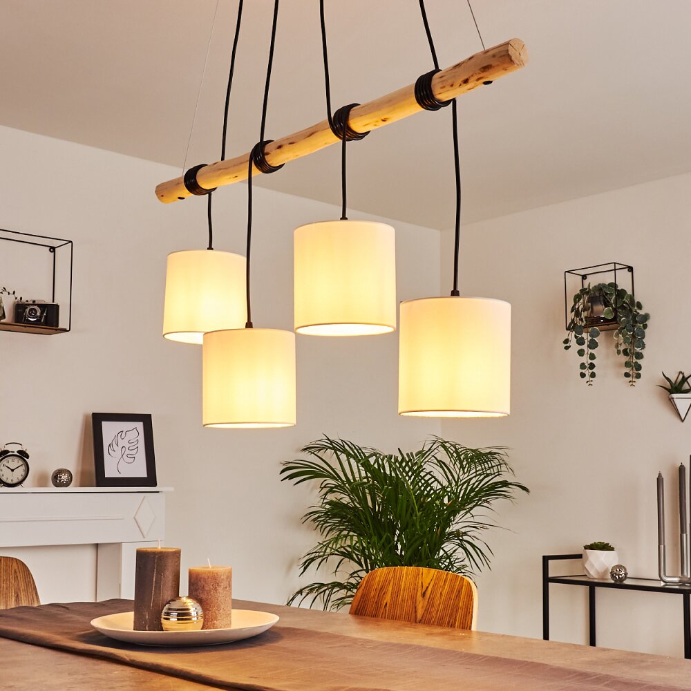 Suspension Betsele Bois clair, Noir, 4 lumières main product photo