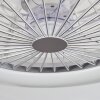 Ventilateur de plafond Piraeus LED Blanc, 1 lumière, Télécommandes, Changeur de couleurs