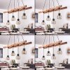 Suspension Gondo Bois clair, Noir, 4 lumières