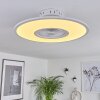 Ventilateur de plafond Marmorta LED Blanc, 1 lumière, Télécommandes