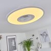 Ventilateur de plafond Marmorta LED Blanc, 1 lumière, Télécommandes