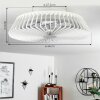 Ventilateur de plafond Rivarotta LED Blanc, 1 lumière, Télécommandes