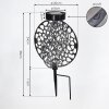 Lampe solaires Mesan LED Noir, Argenté, 1 lumière