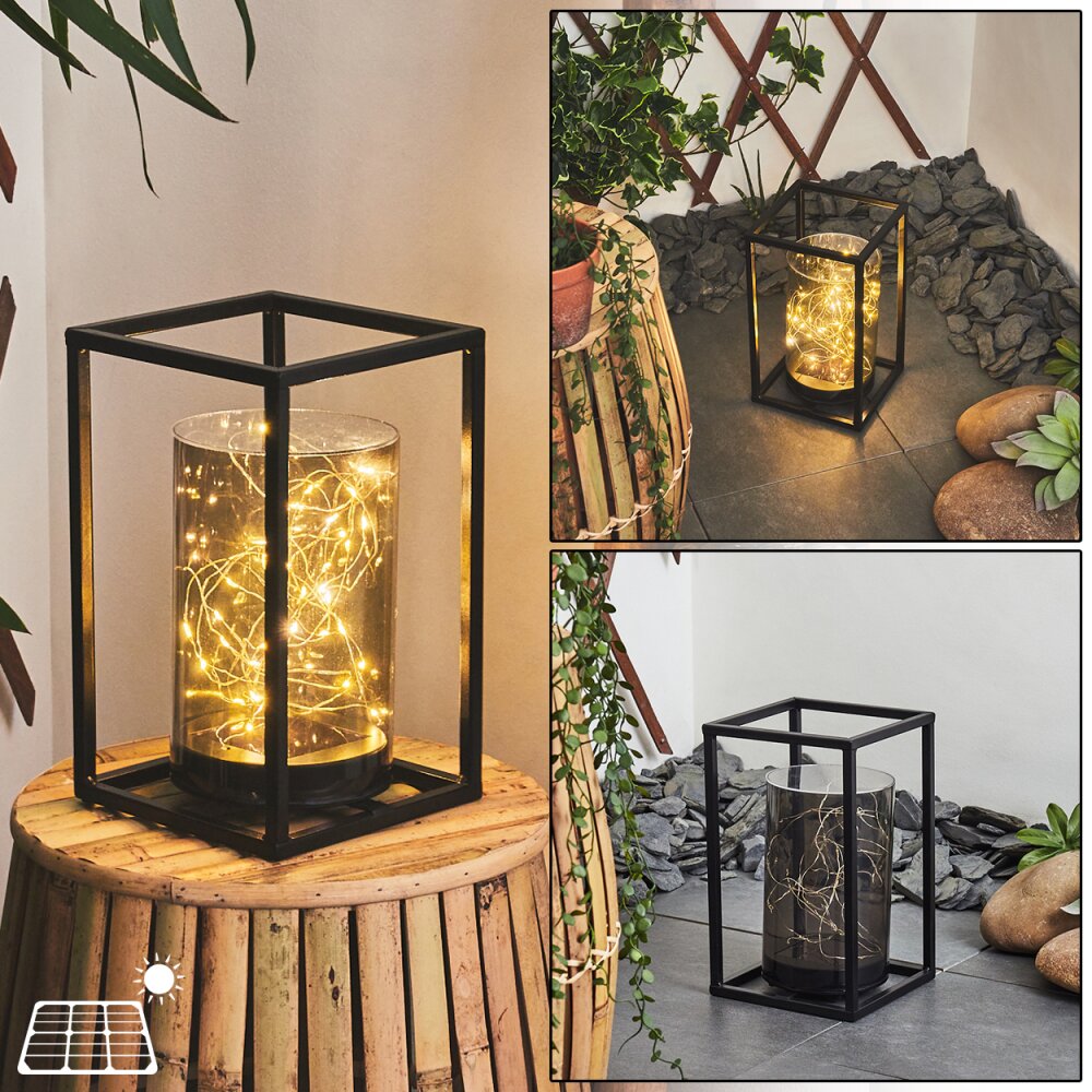 lampe solaire Aracaju LED Noir, 40 lumières main product photo