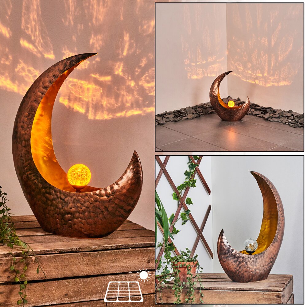 lampe solaire Benevento LED Cuivre, Rouille, Transparent, 1 lumière main product photo