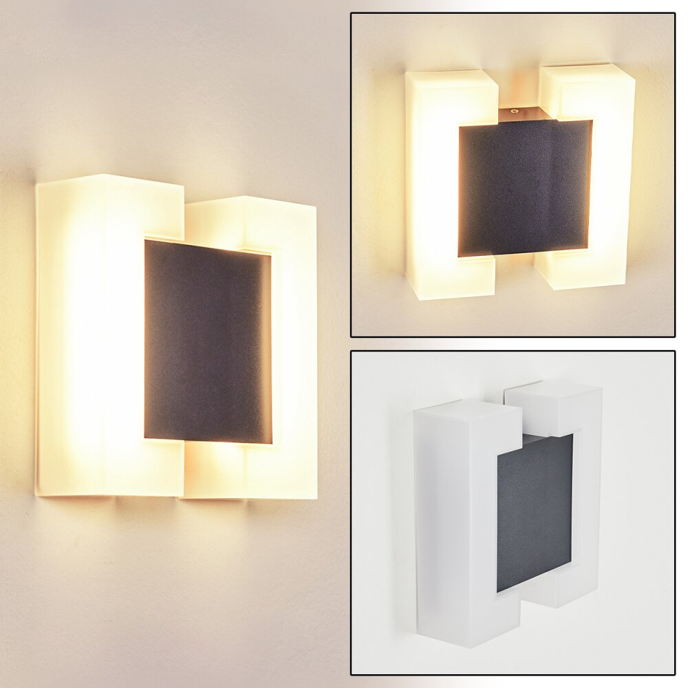 Applique murale d'extérieur Zoppola LED Anthracite, Blanc, 2 lumières main product photo