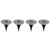 Lot de 4 lampes solaires Globo LED Acier inoxydable, 8 lumières