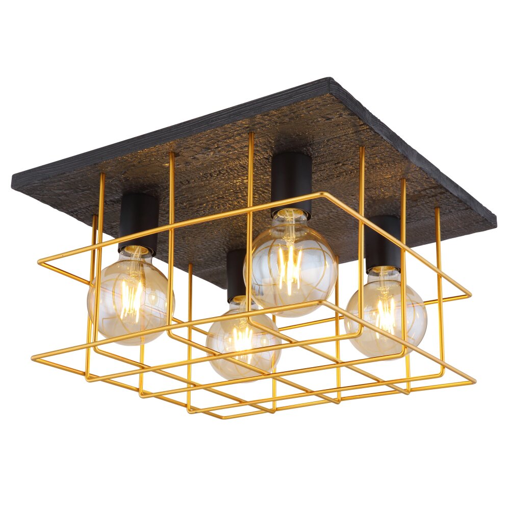 Plafonnier Globo MERRIL Noir, 4 lumières main product photo