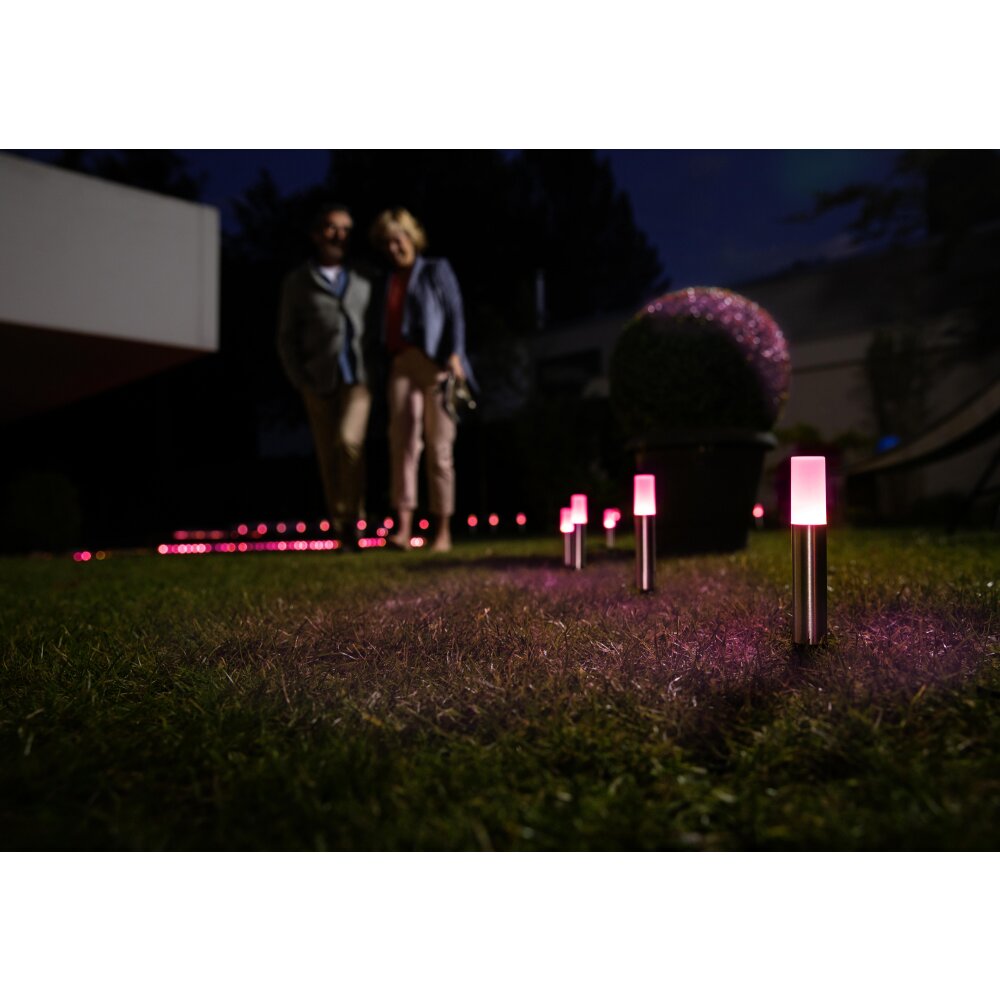 Borne lumineuse LEDVANCE GARDEN POLE Acier inoxydable, 1 lumière, Changeur de couleurs main product photo