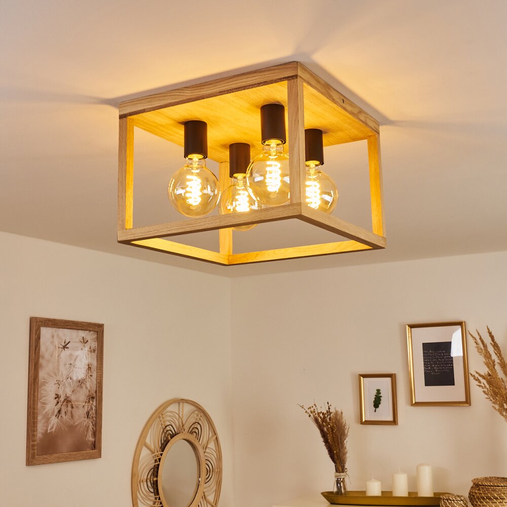 Plafonnier Torreglia Brun, Noir, 4 lumières main product photo