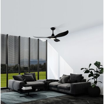 Ventilateur de plafond Eglo CIRALI 52 LED Noir, 1 lumière, Télécommandes