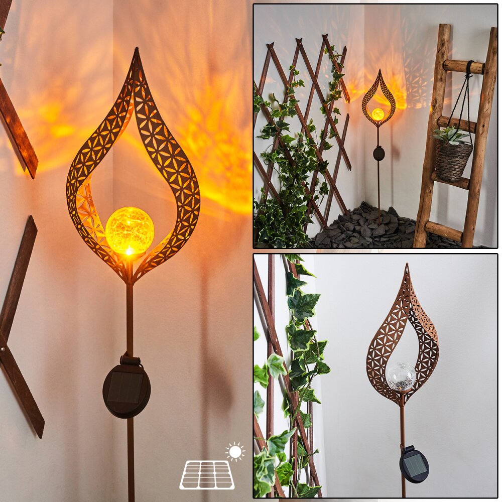 Lampe solaires Rovinj LED Rouille, 1 lumière main product photo