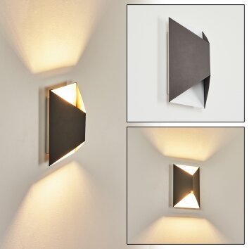 Applique murale d'extérieur Hedno LED Anthracite, Blanc, 2 lumières