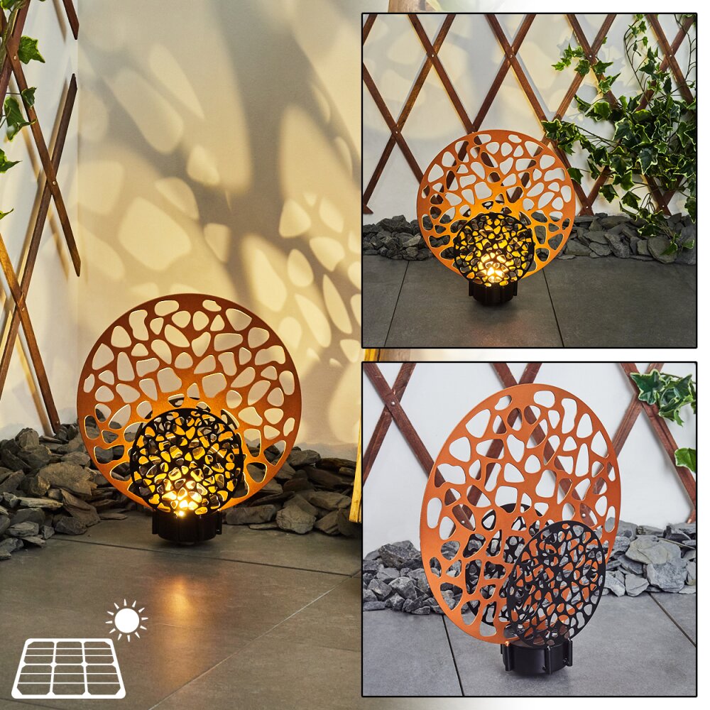 lampe solaire Mesan LED Rouille, Noir, 2 lumières main product photo