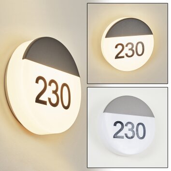 Numéro d'adresse éclairé Eppeland LED Anthracite, 1 lumière