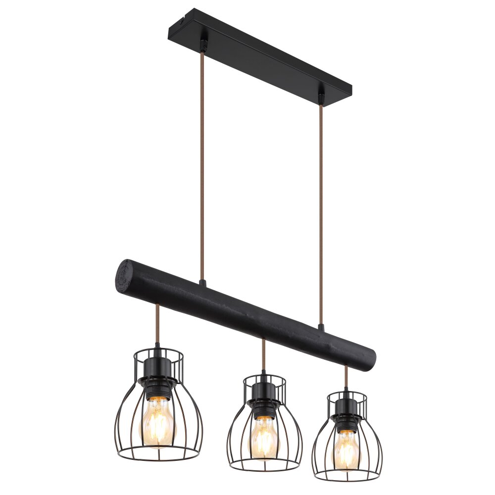Suspension Globo MINA Noir, 3 lumières main product photo