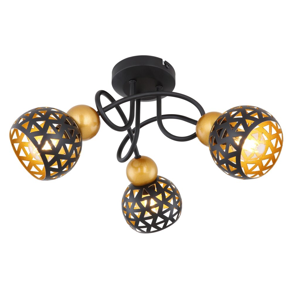 Plafonnier Globo SARRA Noir, 3 lumières main product photo