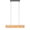 Suspension Brilliant Trabo Bois clair, Noir, 4 lumières