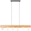 Suspension Brilliant Trabo Bois clair, Noir, 6 lumières