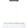 Suspension Brilliant Rayan Bois clair, Noir, 4 lumières