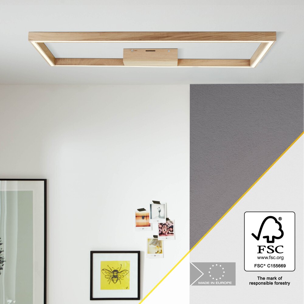 Plafonnier Brilliant Delgrosso LED Bois clair, 1 lumière main product photo