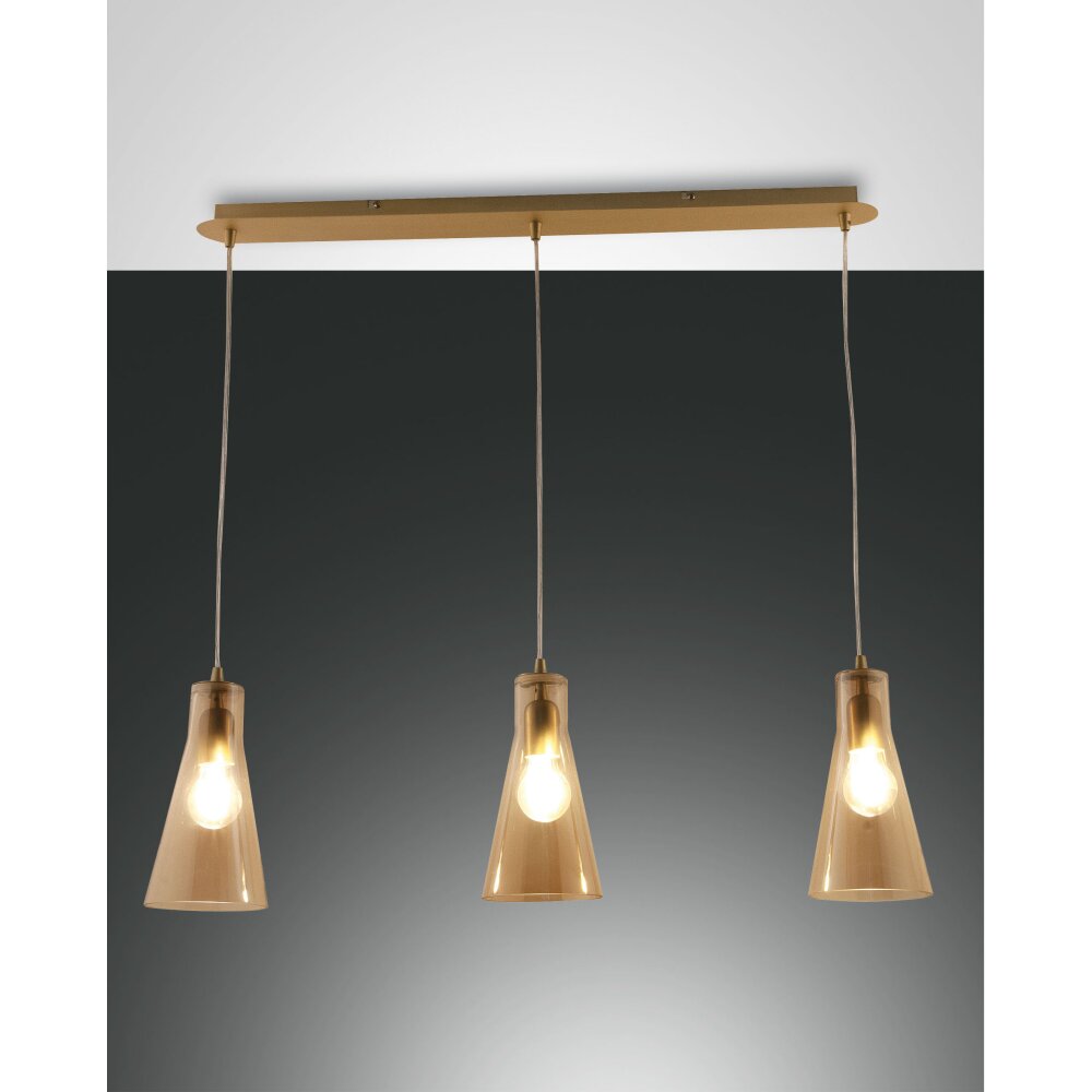Suspension Fabas Luce Dafne Laiton, 3 lumières main product photo