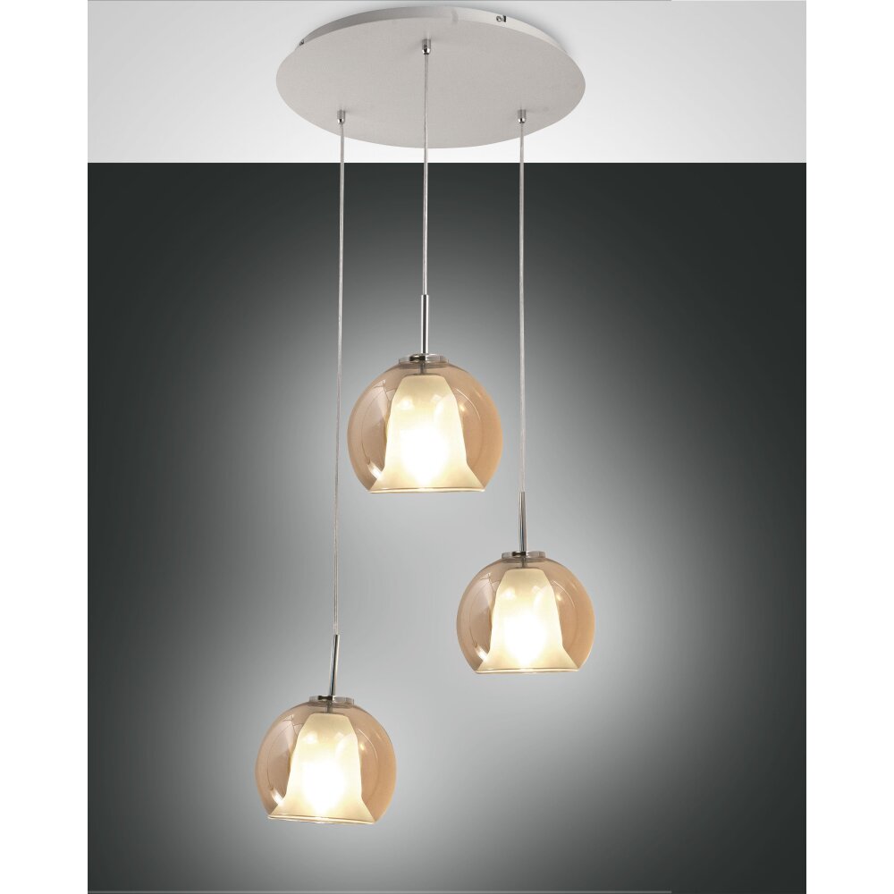 Suspension Fabas Luce Bretagna Blanc, 3 lumières main product photo