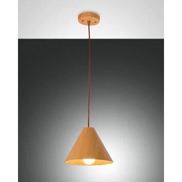 Suspension Fabas Luce Esino Bois clair, 1 lumière