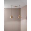 Suspension Fabas Luce Esino Bois clair, 2 lumières