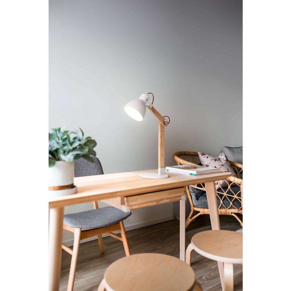 Lampe de table Fabas Luce Sveva Bois clair, Blanc, 1 lumière main product photo