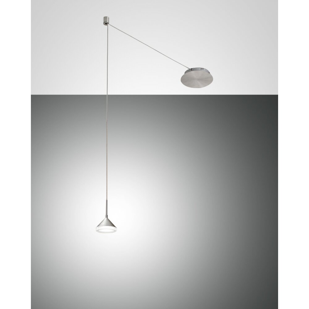 Suspension Fabas Luce Isabella LED Aluminium, Chrome, Nickel mat, 1 lumière main product photo