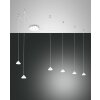 Suspension Fabas Luce Isabella LED Chrome, Blanc, 1 lumière