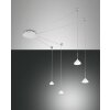 Suspension Fabas Luce Isabella LED Chrome, Blanc, 1 lumière