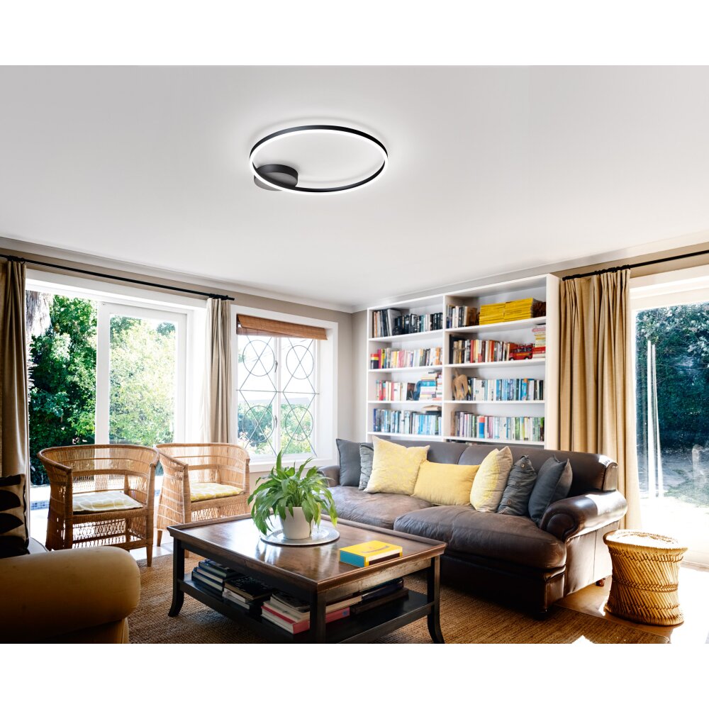 Plafonnier Fabas Luce Giotto LED Noir, 1 lumière main product photo