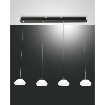 Suspension Fabas Luce Arabella LED Noir, 4 lumières