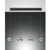 Suspension Fabas Luce Arabella LED Noir, 4 lumières