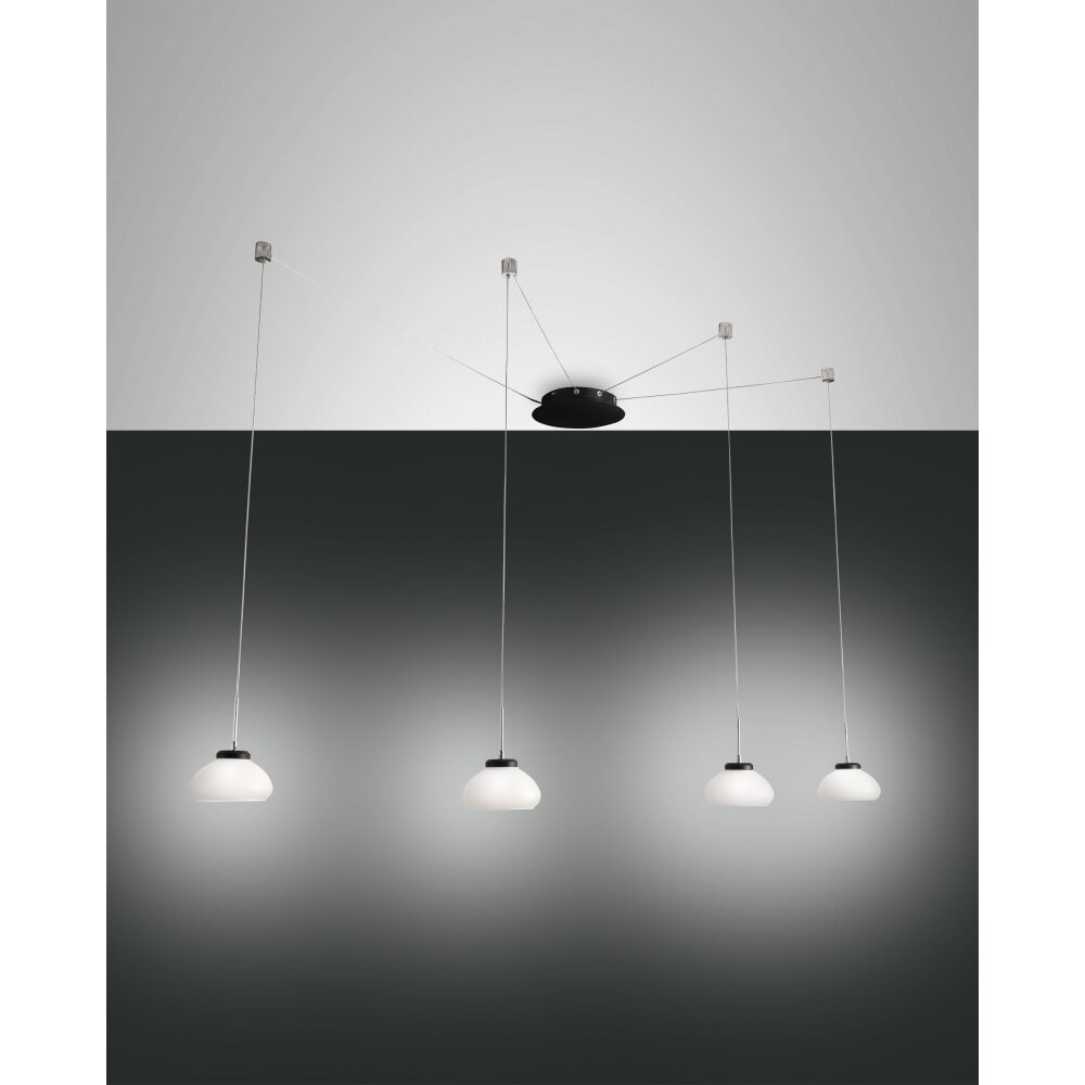 Suspension Fabas Luce Arabella LED Noir, 4 lumières main product photo