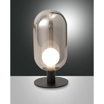 Lampe de table Fabas Luce Gubbio LED Noir, 1 lumière
