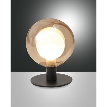 Lampe de table Fabas Luce Teramo LED Noir, 1 lumière